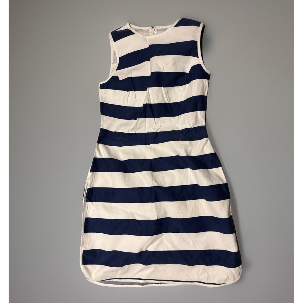 Brookes Brothers Woman's Blue & White Striped Mid Dress Size 6